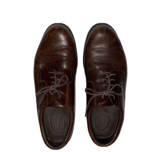 Rockport Men's Brown Leather Lace-Up Dress Shoes Size 12M Preowned